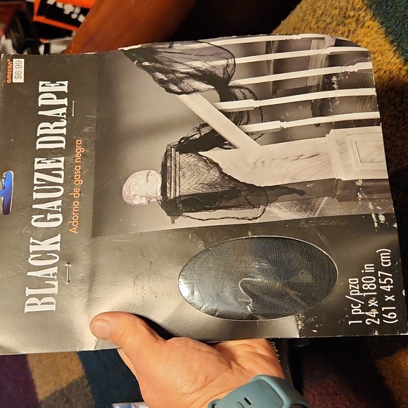 Black Gauze Drape ☆ Halloween Decor ☆ Creepy Scary Black Drape ☆ New in pkg - Picture 10 of 10